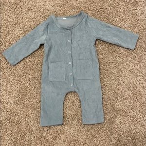 Blue baby boy romper